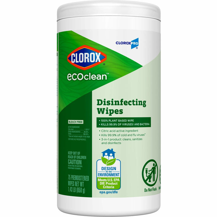 Image of Clorox® Wipes,Disifectant,EcoClean,75/Canister,WE