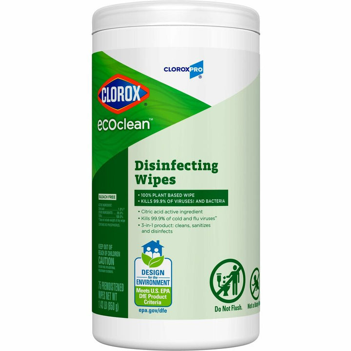 Image of Clorox® Wipes,Disifectant,EcoClean,75/Canister,WE