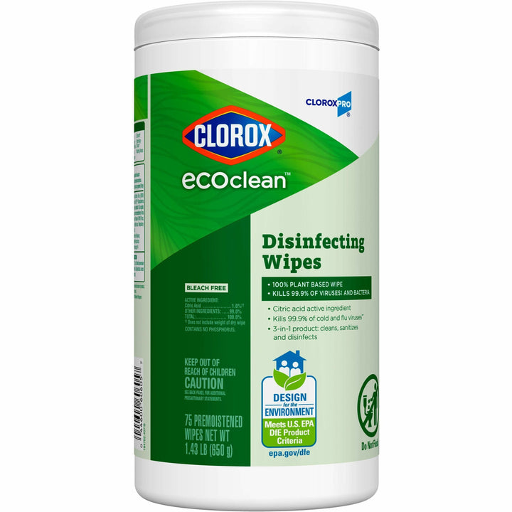 Image of Clorox® Wipes,Disifectant,EcoClean,75/Canister,WE