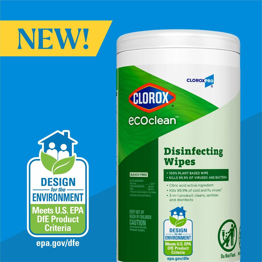 Image of Clorox® Wipes,Disifectant,EcoClean,75/Canister,WE