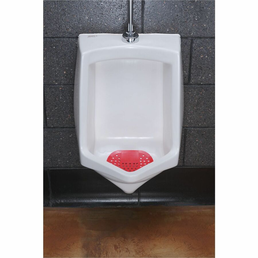 Image of Fresh Products Urinal Screen,Cherry,Economy,6-1/2"x7"x2/3",12/BX,Red