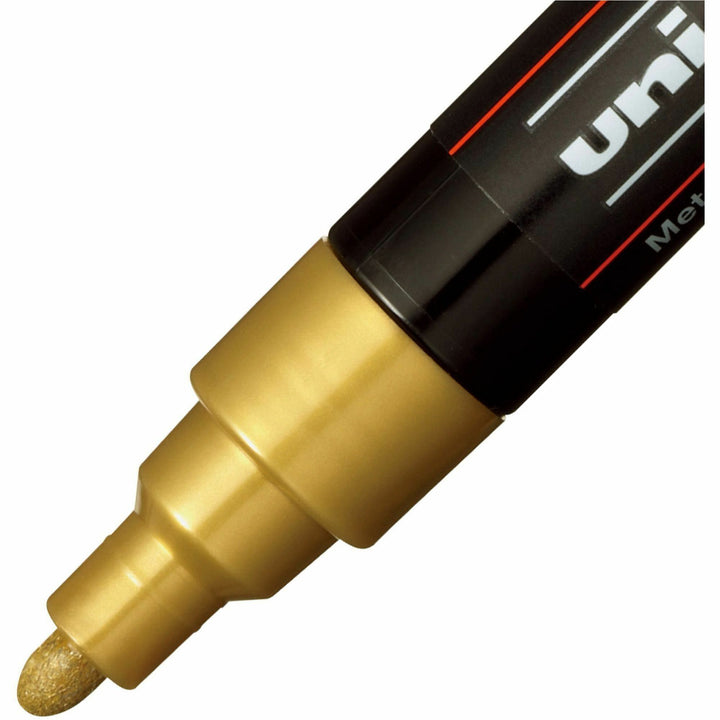 Image of uniball™ PC5M4C POSCA Paint Marker, Erasable, Washable, Black, White, Gold, Silver Ink, Water Based, 4 / Pack