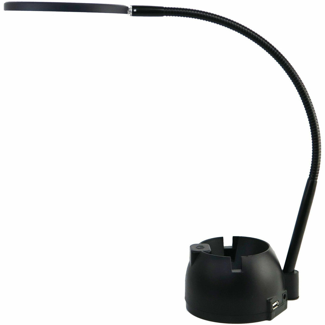 Image of Victory Light Lamp,w/Magnifier,USB port,LED,3-Watt,15-3/4"H,BK