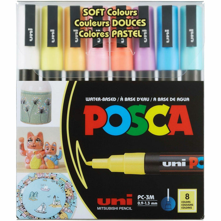 Image of uniball® Paint Marker,POSCA,Water-based,Fine,8/PK, AST Soft Colors