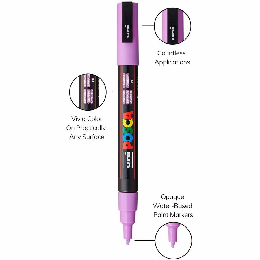 Image of uniball® Paint Marker,POSCA,Water-based,Fine,8/PK, AST Soft Colors