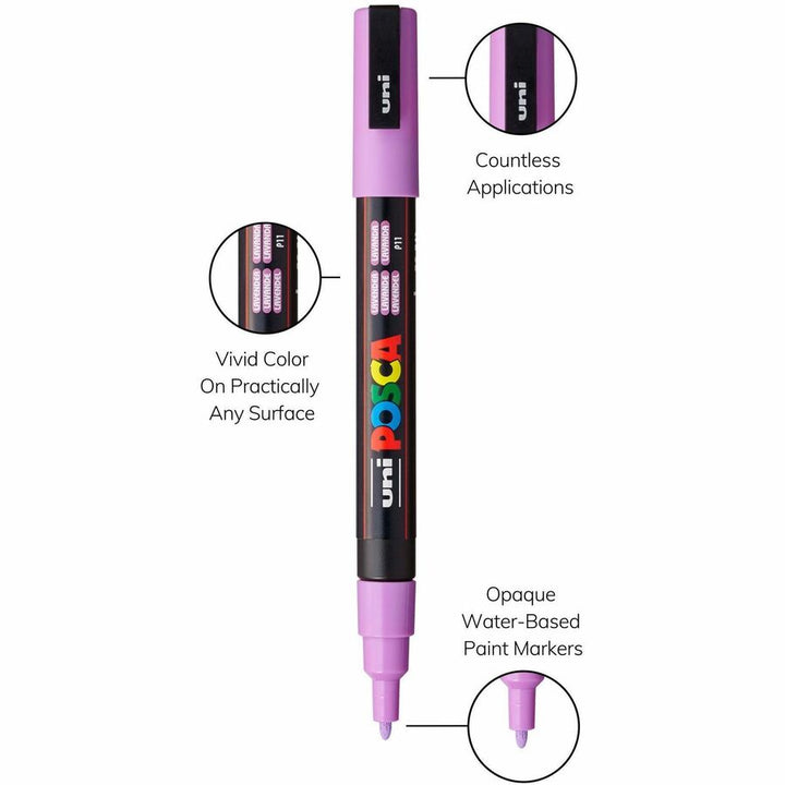 Image of uniball® Paint Marker,POSCA,Water-based,Fine,8/PK, AST Soft Colors