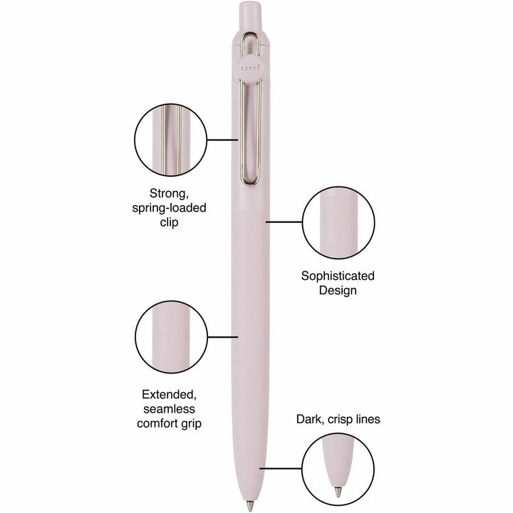 Image of uniball® Zento Gel Pen, Retractable, Medium 0.7 mm, Black Ink, Assorted Barrel Colors, Dozen