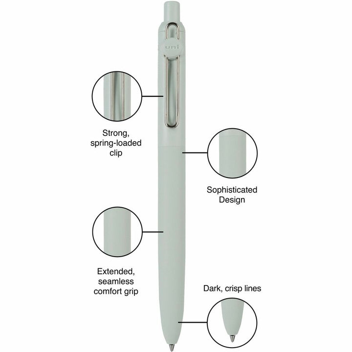 Image of uniball® Zento Gel Pen, Retractable, Medium 0.7 mm, Black Ink, Assorted Barrel Colors, Dozen
