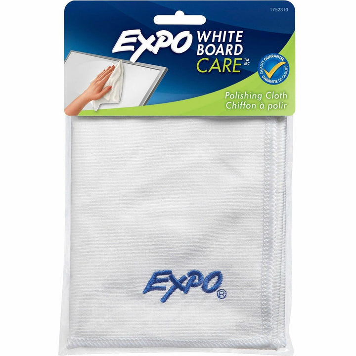 Image of Expo 1752313 Whiteboard CARE Polishing Cloth, 12" W x 12" Length, Reusable, Washable, White, MicroFiber, 1 Pack