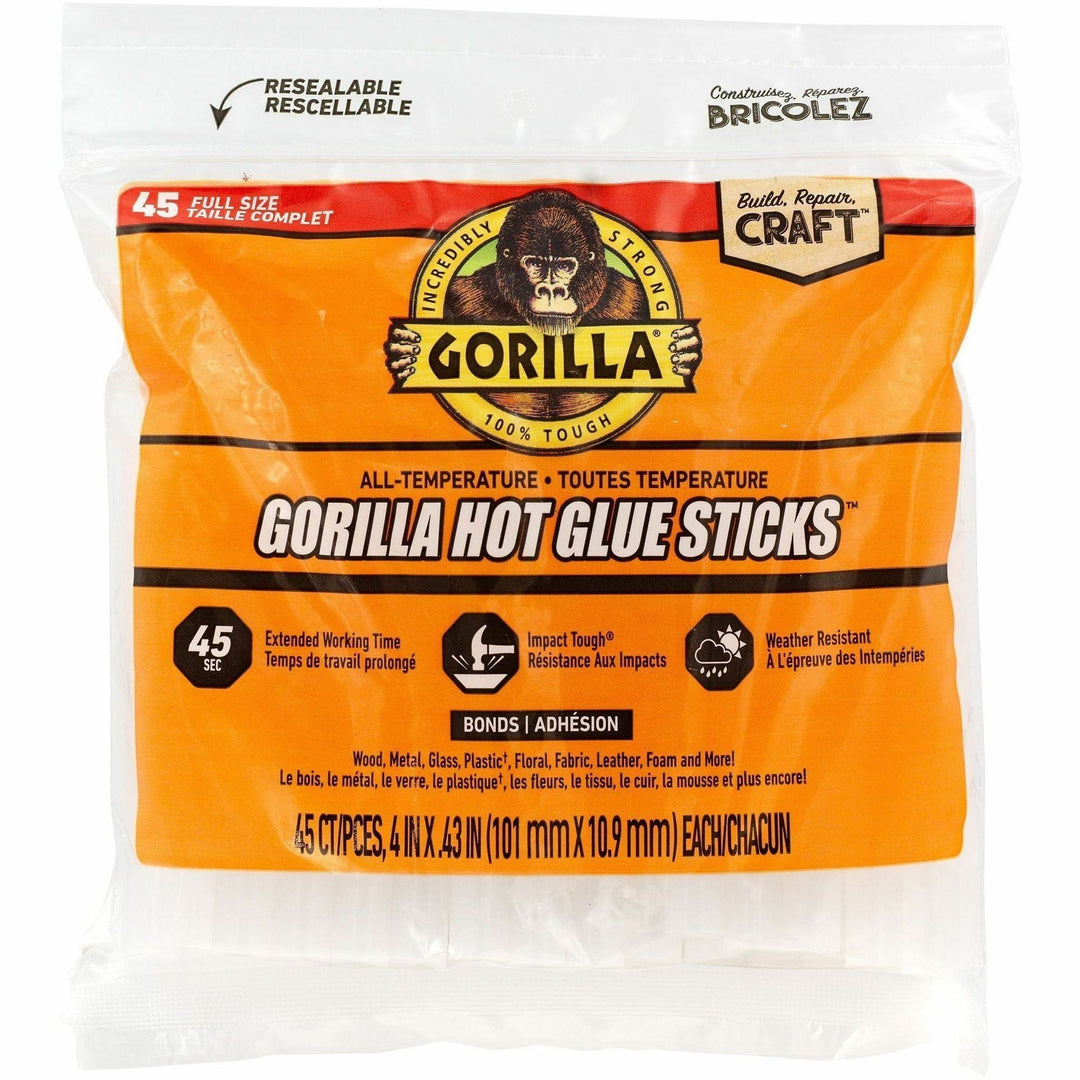Image of Gorilla 3034502 Hot Glue Sticks, Clear, 1 Each