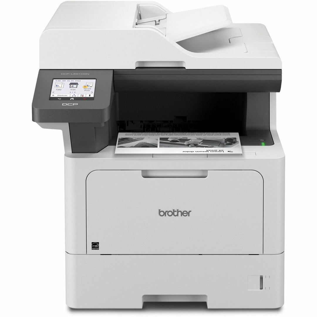Image of Brother Printer,Scan/Copy,Monochme,48ppm,16-2/5"x18-1/10"x17-3/5",GY
