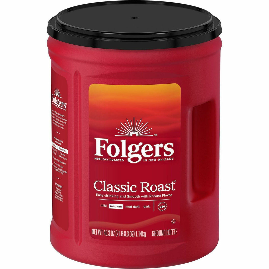 Image of Folgers® 30419 Classic Roast Coffee, Medium, 40.3 oz Per Canister, Ground, Mountain Grown, Classic Roast, Kosher, 1 Each