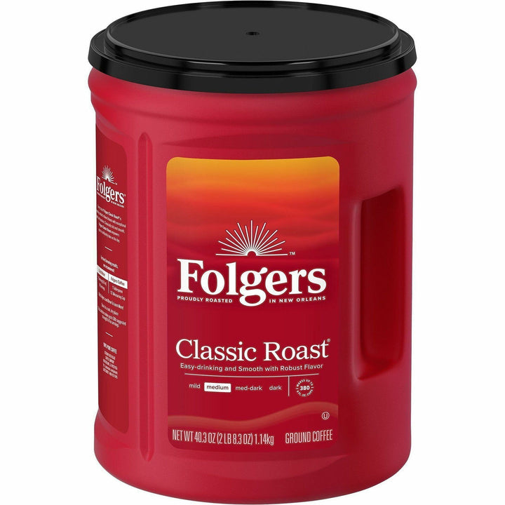 Image of Folgers® 30419 Classic Roast Coffee, Medium, 40.3 oz Per Canister, Ground, Mountain Grown, Classic Roast, Kosher, 1 Each