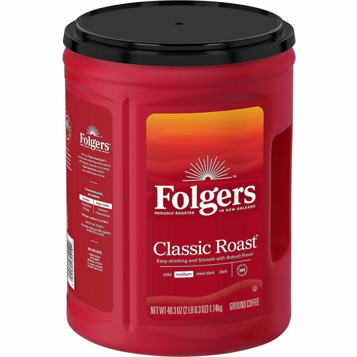 Image of Folgers® 30419 Classic Roast Coffee, Medium, 40.3 oz Per Canister, Ground, Mountain Grown, Classic Roast, Kosher, 1 Each