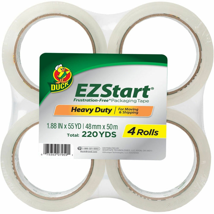 Image of Duck® Packing Tape,EZ Start,55 yds,4/PK,CL