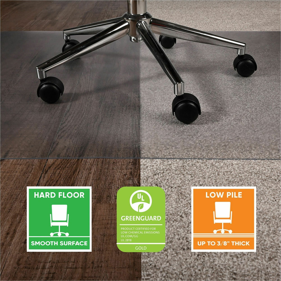 Image of deflecto® Chairmat,SuperGrip,Carpet/Hard Floors,Rectangle,45"x53",CL