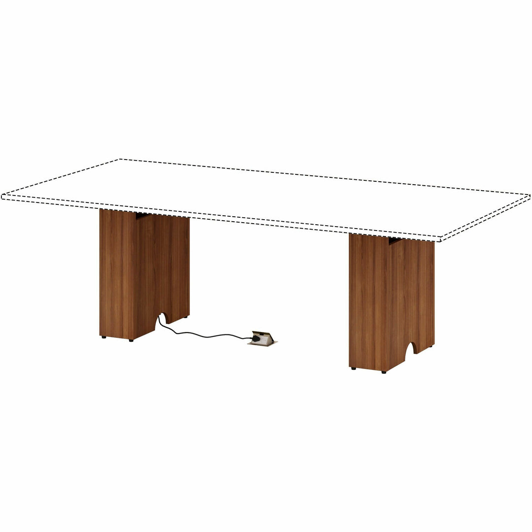 Image of Lorell Base,Modular,f/Conference Table,23.6"x7.87"x28.5",Walnut