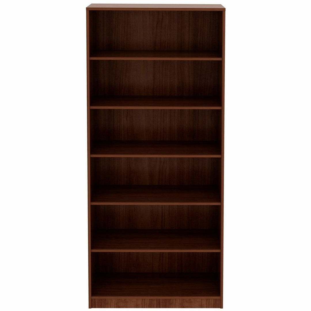 Image of Lorell Bookcase, 6-Shelf, 5 Adj Shelves, 36"x12"x84", Walnut