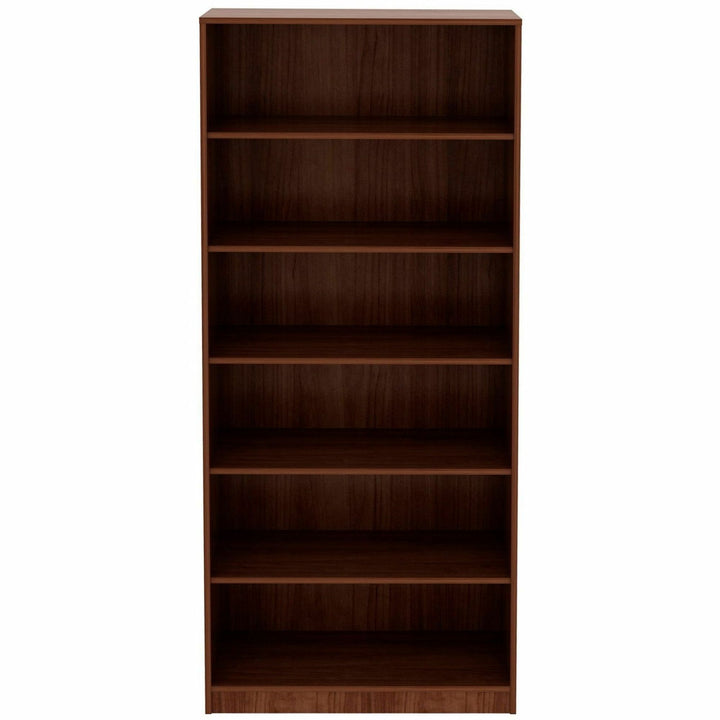 Image of Lorell Bookcase, 6-Shelf, 5 Adj Shelves, 36"x12"x84", Walnut