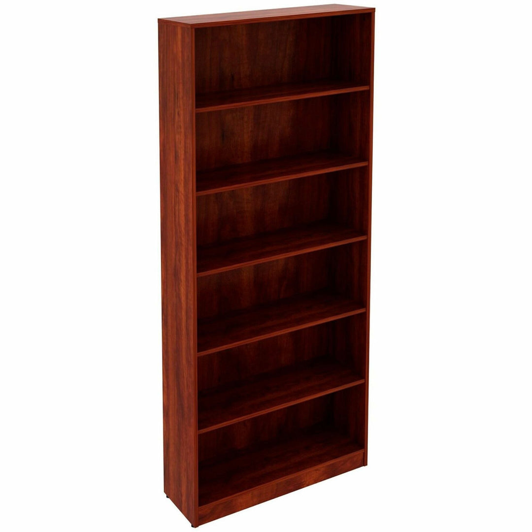Image of Lorell Bookcase, 6-Shelf, 5 Adj Shelves, 36"x12"x84", Cherry
