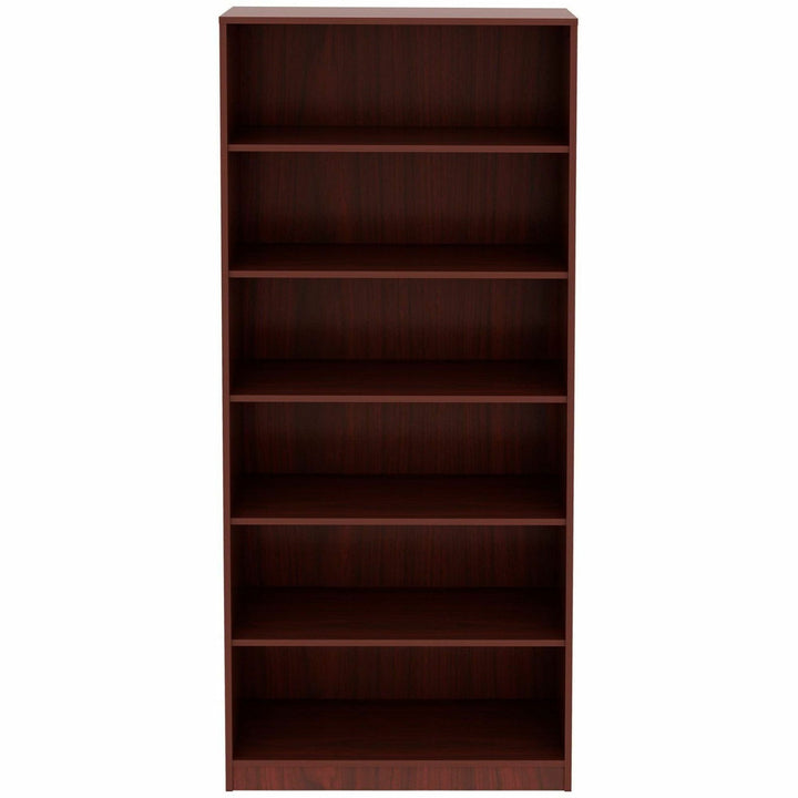 Image of Lorell Bookcase, 6-Shelf, 5 Adj Shelves, 36"x12"x84", Mahogany