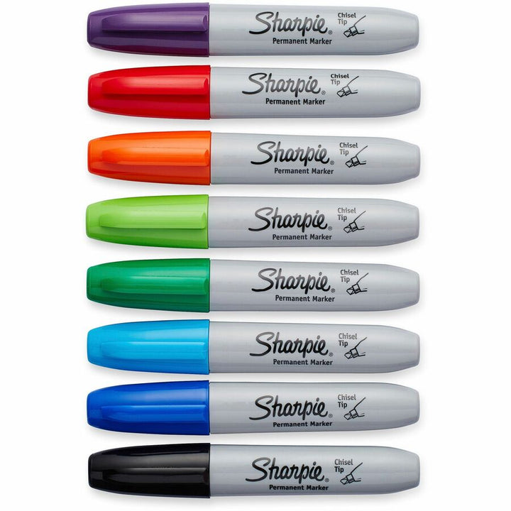 Image of Sharpie 38250PPA Chisel Tip Permanent Markers, Assorted Ink, Alcohol Based, 8 / Pack