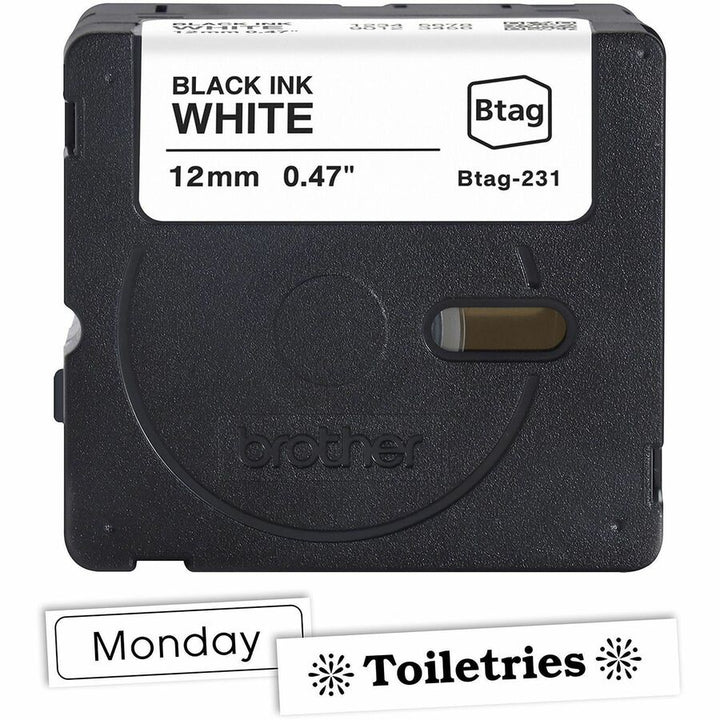 Image of P-touch BTAG231 BTAG-231 Black on White Label Tape