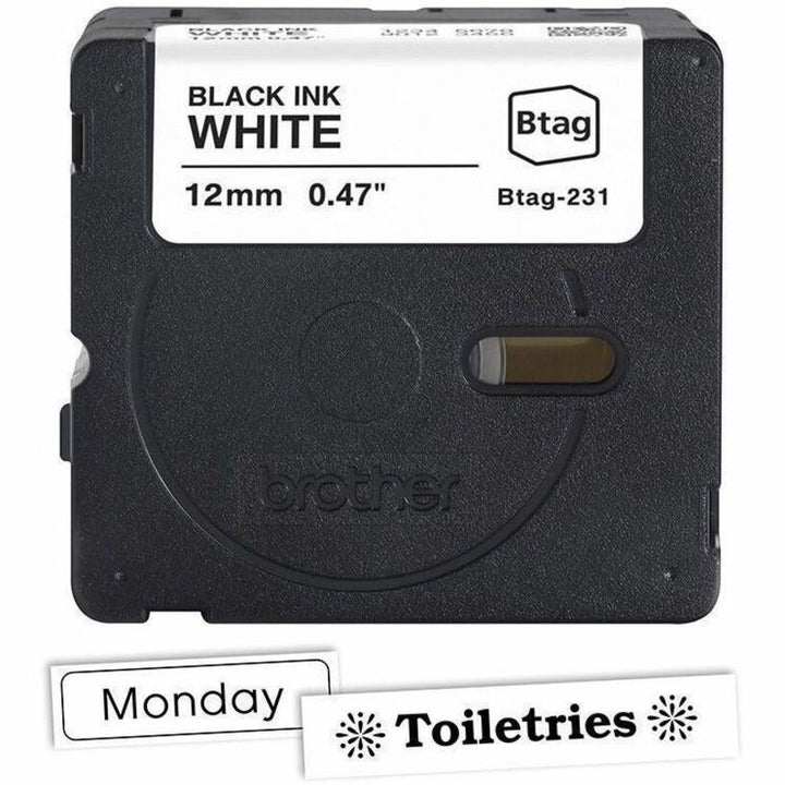 Image of P-touch BTAG231 BTAG-231 Black on White Label Tape