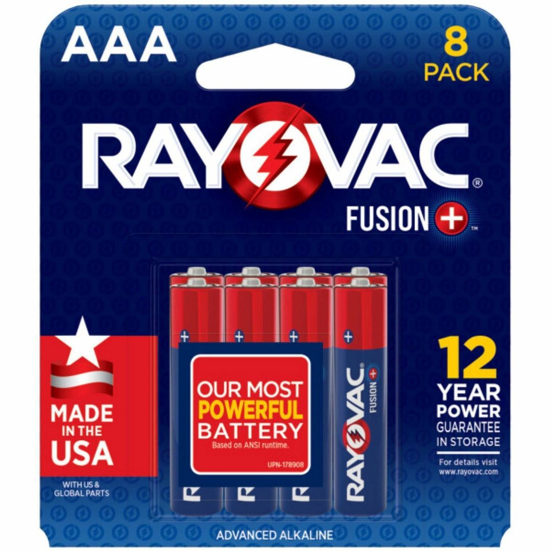 Image of Rayovac® Batteries,AAA,Alkaline,Fusion,8/PK,4/CT,Blue/Red