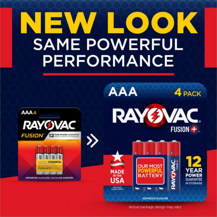 Image of Rayovac® Batteries,AAA,Alkaline,Fusion,8/PK,4/CT,Blue/Red