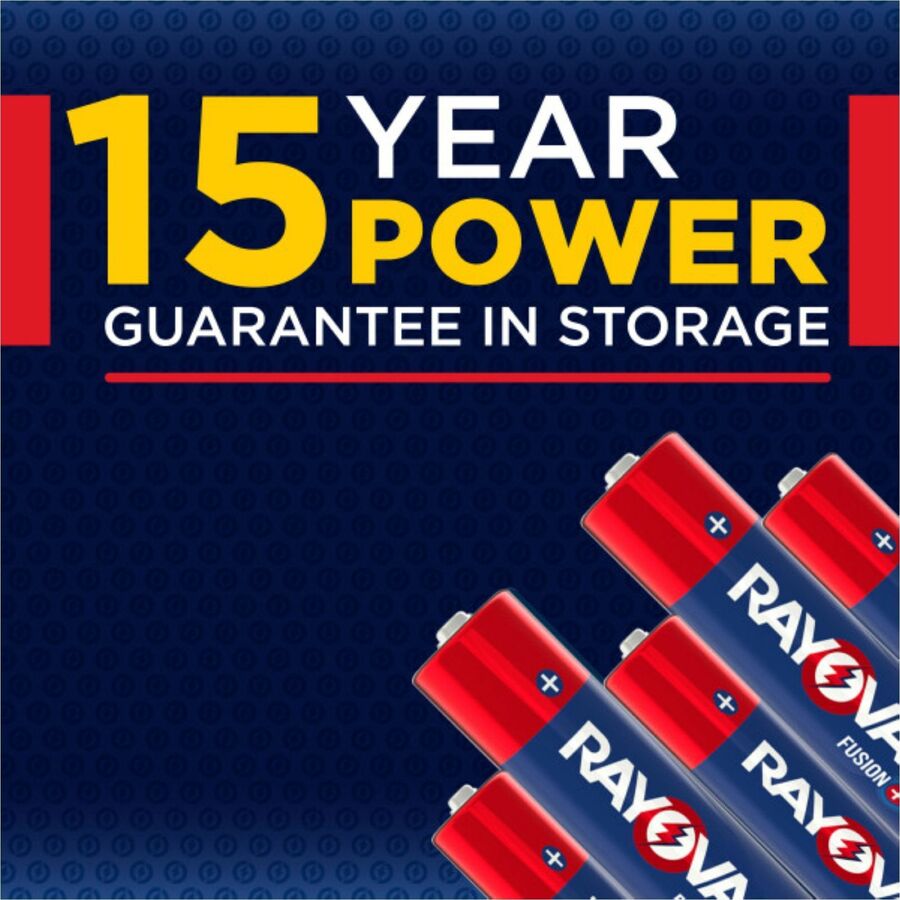 Image of Rayovac® Batteries,AA,Alkaline,Fusion,8/PK,24BX/CT,Blue/Red