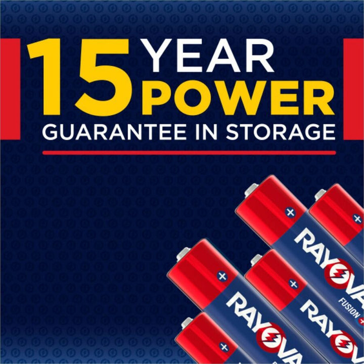 Image of Rayovac® Batteries,AA,Alkaline,Fusion,8/PK,24BX/CT,Blue/Red