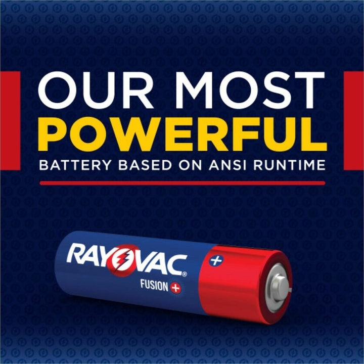 Image of Rayovac® Batteries,AA,Alkaline,Fusion,8/PK,24BX/CT,Blue/Red