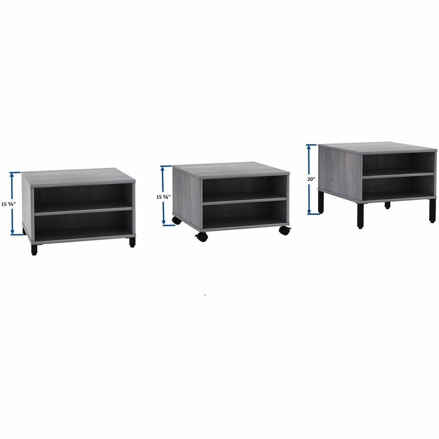 Image of Lorell Table,w/Storage,Modular,24"x24"x15.75"-20",Weathered CCL