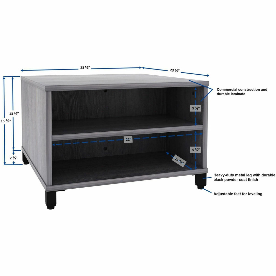 Image of Lorell Table,w/Storage,Modular,24"x24"x15.75"-20",Weathered CCL