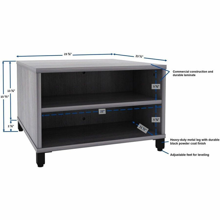 Image of Lorell Table,w/Storage,Modular,24"x24"x15.75"-20",Weathered CCL