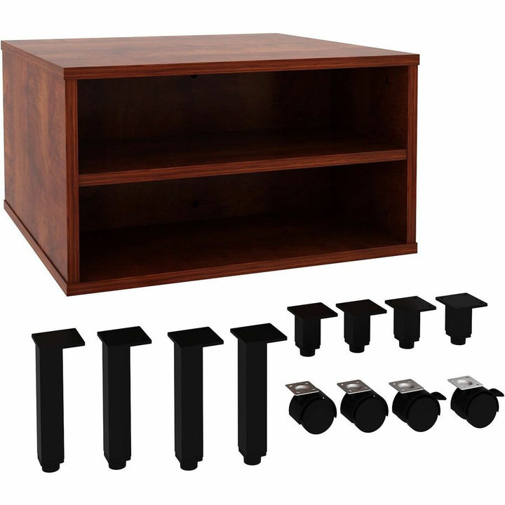 Image of Lorell Table,w/Storage,Modular,24"x24"x15.75"-20",Cherry