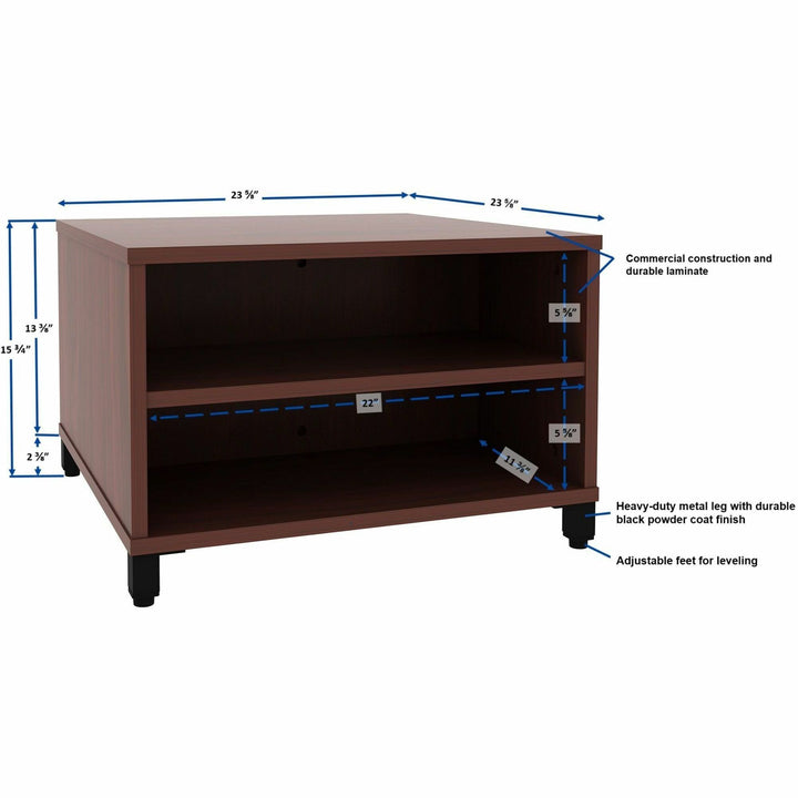 Image of Lorell Table,w/Storage,Modular,24"x24"x15.75"-20",Mahogany