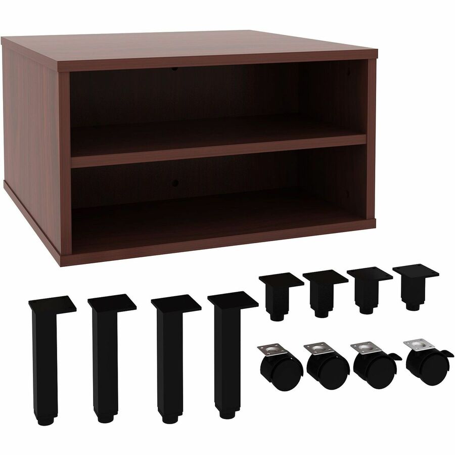 Image of Lorell Table,w/Storage,Modular,24"x24"x15.75"-20",Mahogany