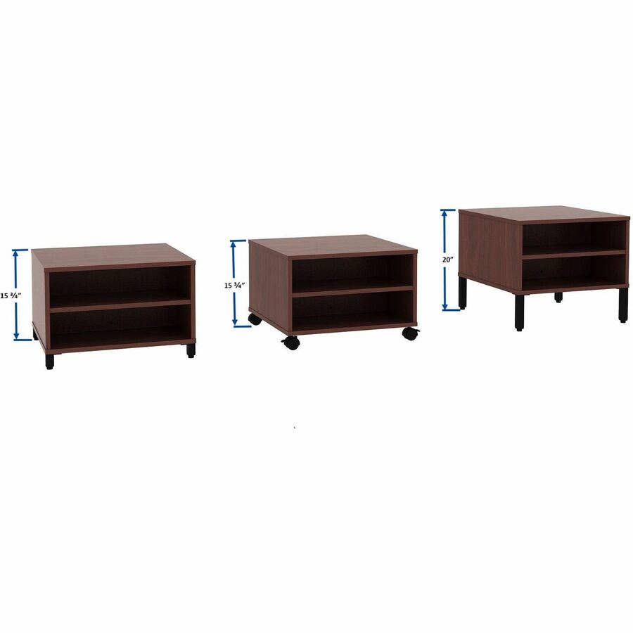 Image of Lorell Table,w/Storage,Modular,24"x24"x15.75"-20",Mahogany