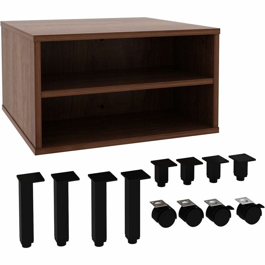 Image of Lorell Table,w/Storage,Modular,24"x24"x15.75"-20",Walnut