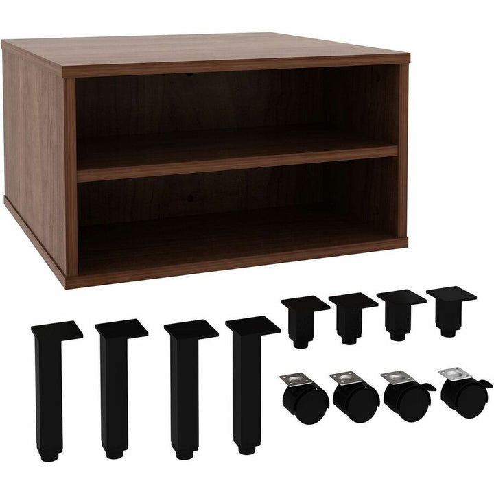 Image of Lorell Table,w/Storage,Modular,24"x24"x15.75"-20",Walnut