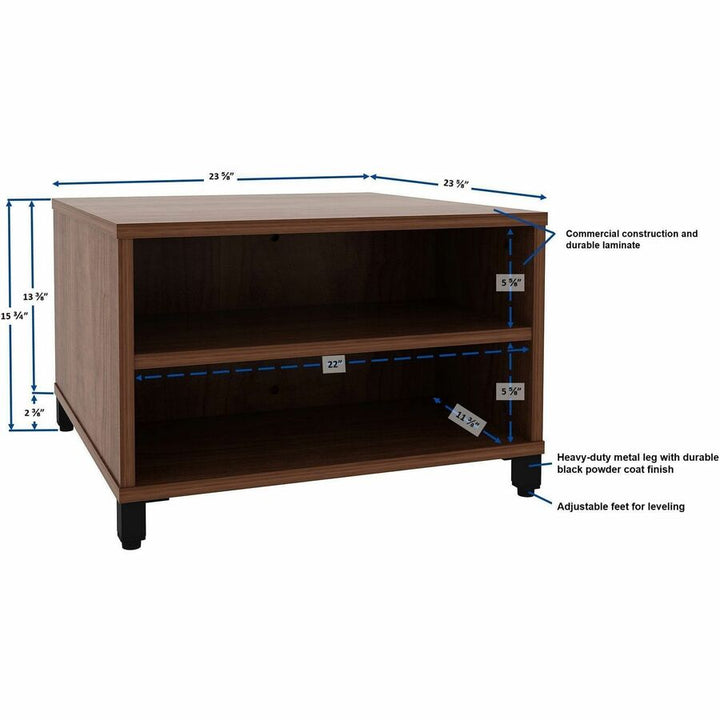 Image of Lorell Table,w/Storage,Modular,24"x24"x15.75"-20",Walnut