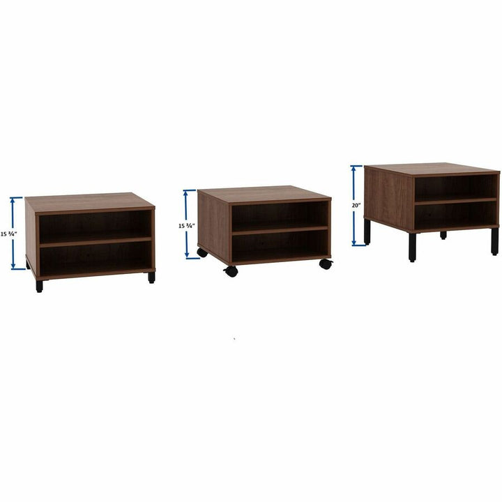 Image of Lorell Table,w/Storage,Modular,24"x24"x15.75"-20",Walnut