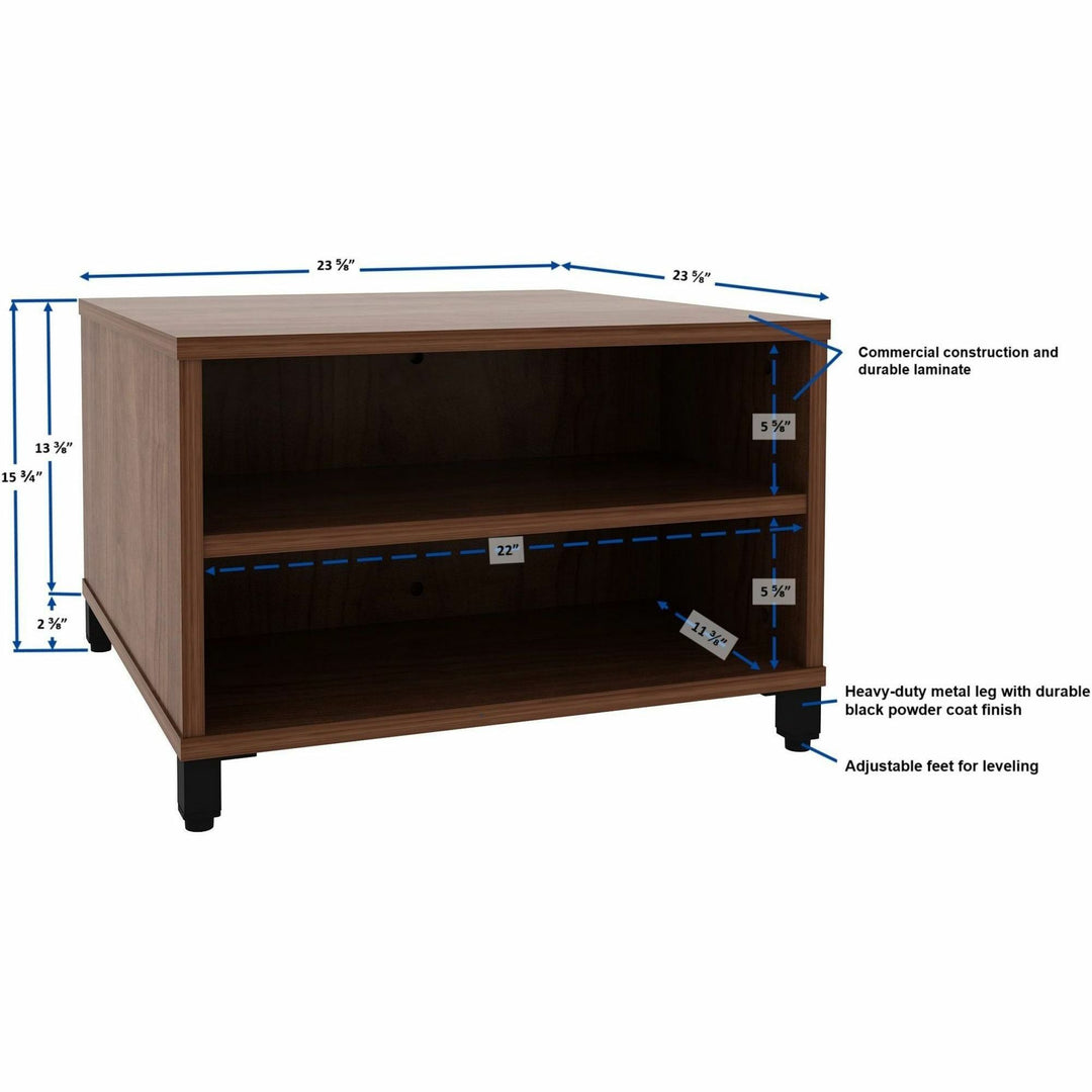 Image of Lorell Table,w/Storage,Modular,24"x24"x15.75"-20",Walnut