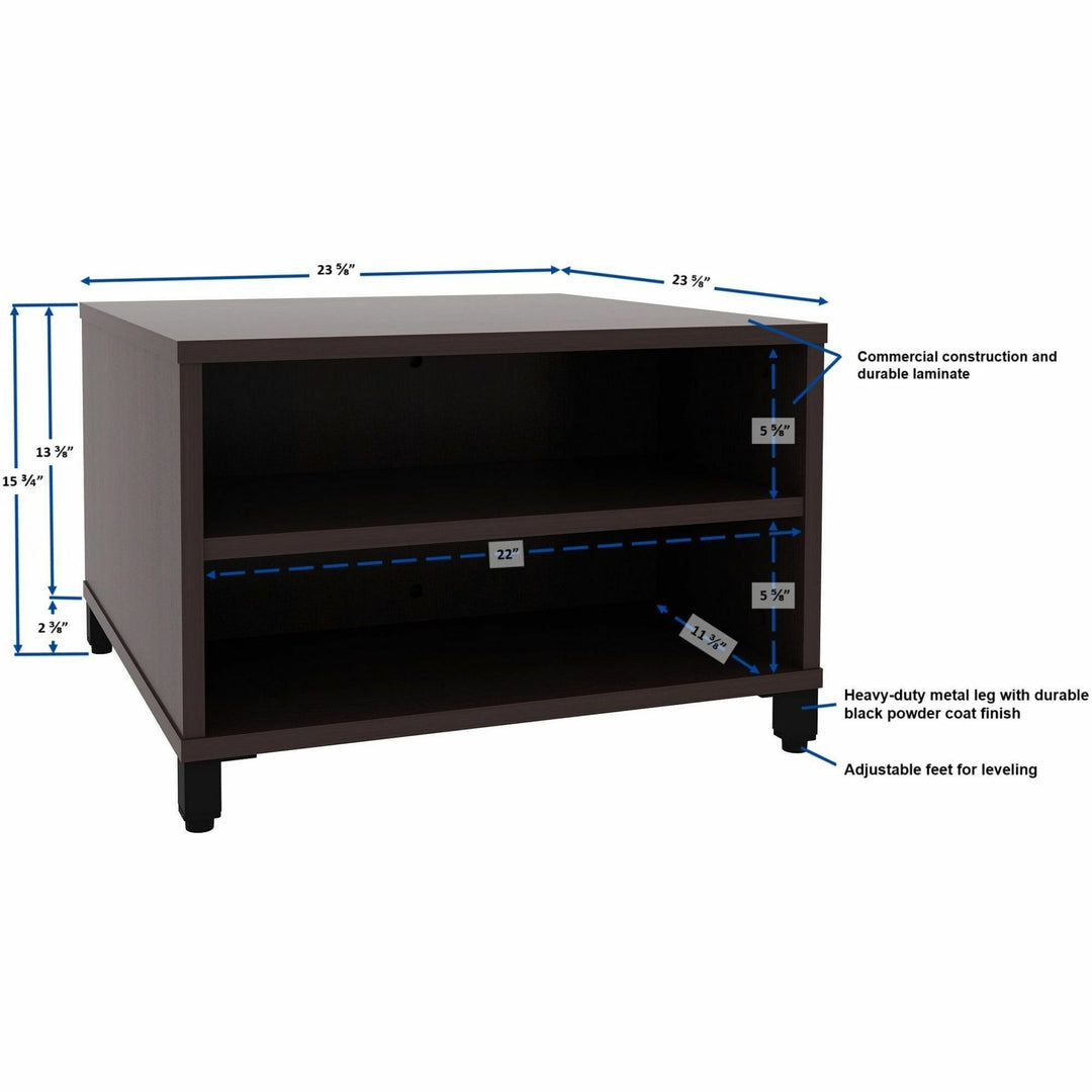 Image of Lorell Table,w/Storage,Modular,24"x24"x15.75"-20",Espresso