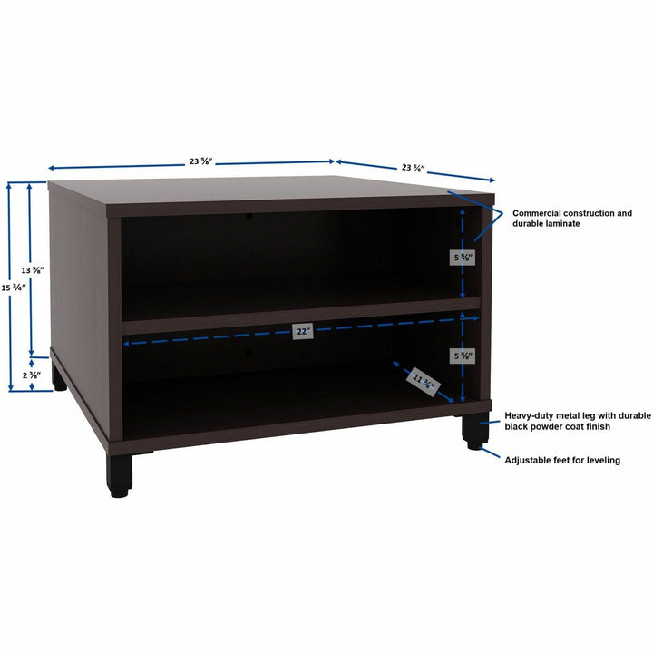 Image of Lorell Table,w/Storage,Modular,24"x24"x15.75"-20",Espresso