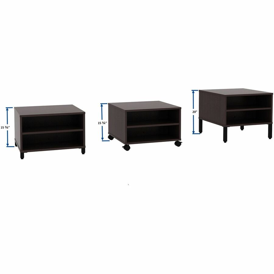 Image of Lorell Table,w/Storage,Modular,24"x24"x15.75"-20",Espresso