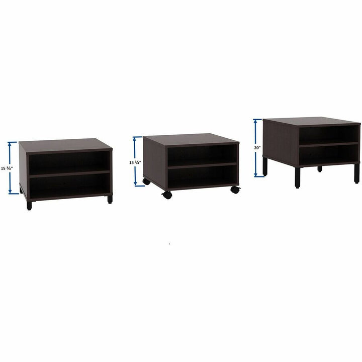 Image of Lorell Table,w/Storage,Modular,24"x24"x15.75"-20",Espresso