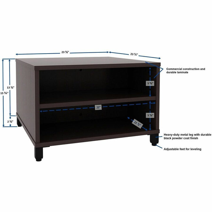 Image of Lorell Table,w/Storage,Modular,24"x24"x15.75"-20",Espresso